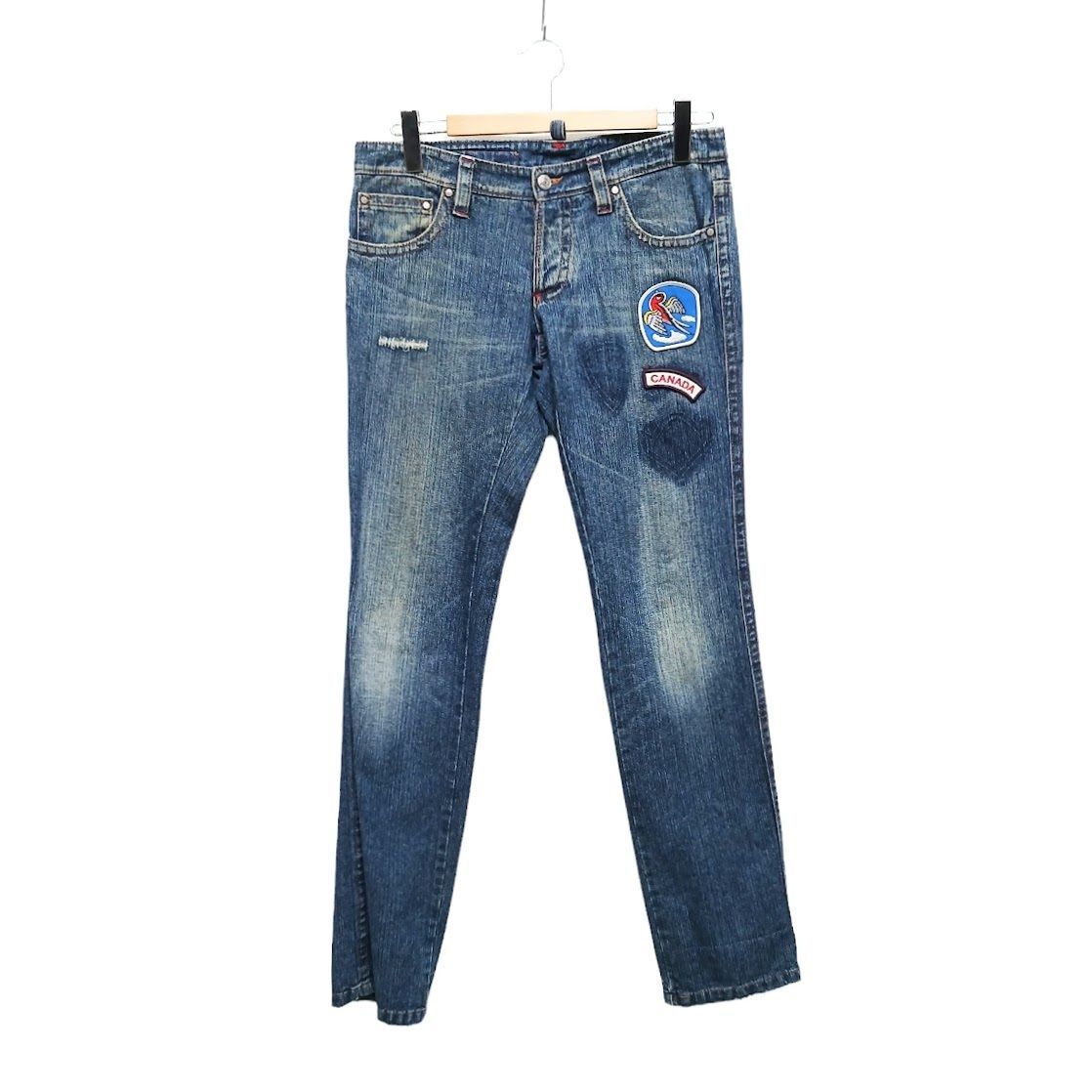 00s DSQUARED2 ディースクエアード ローライズ デニム パンツ ジーンズ サイズ48 三崎商事 ワッペン テーパード USED加工  CHIP CHIP - メルカリ