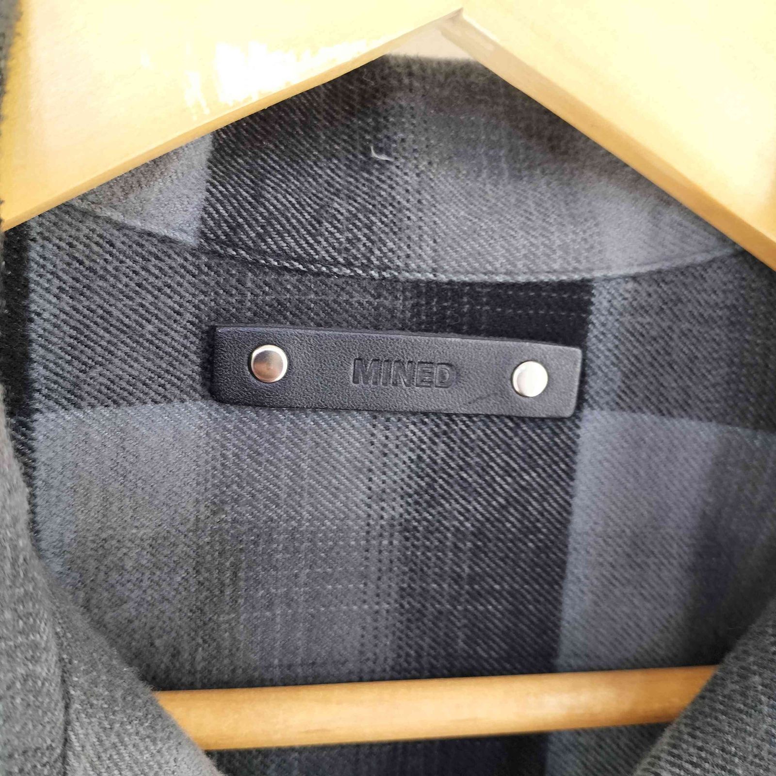マインデニム MINEDENIM C.R Flow Ombre Check Open Collar L/S SH