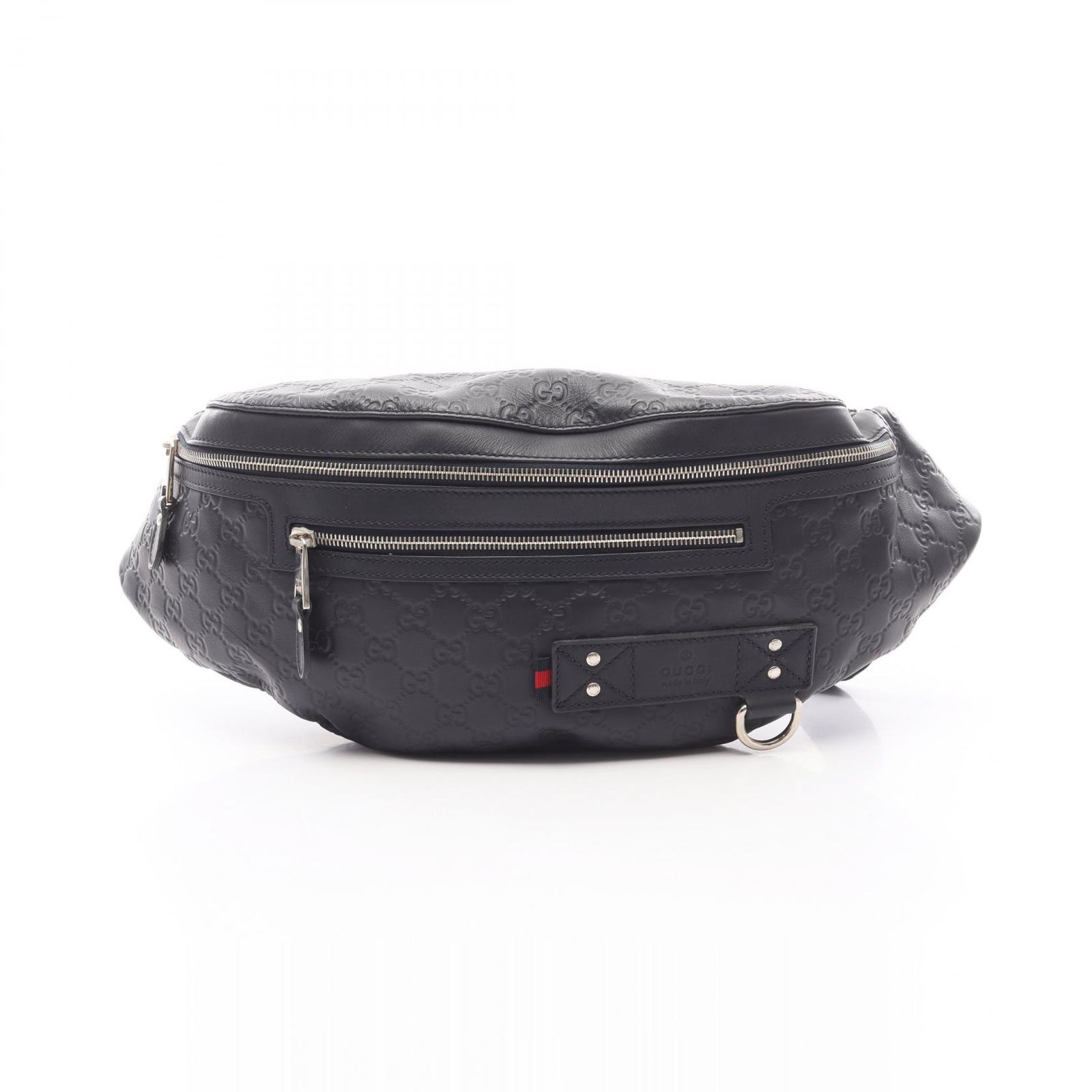 美品！正規品！グッチ ウエストバッグ GG シマ シェリーライン レザー 黒 グッチ GUCCI ウエストバッグ ボディバッグ グッチシマ シェリー