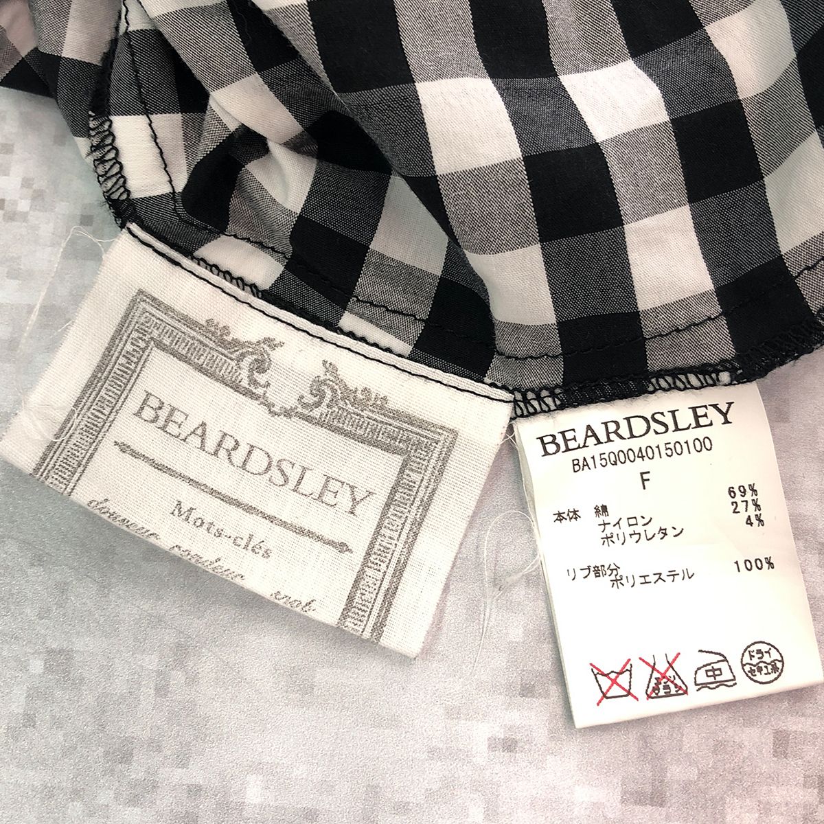 BEARDSLEY ビアズリー 柄 シャツ T シャツ ブラック ホワイト ギンガム 
