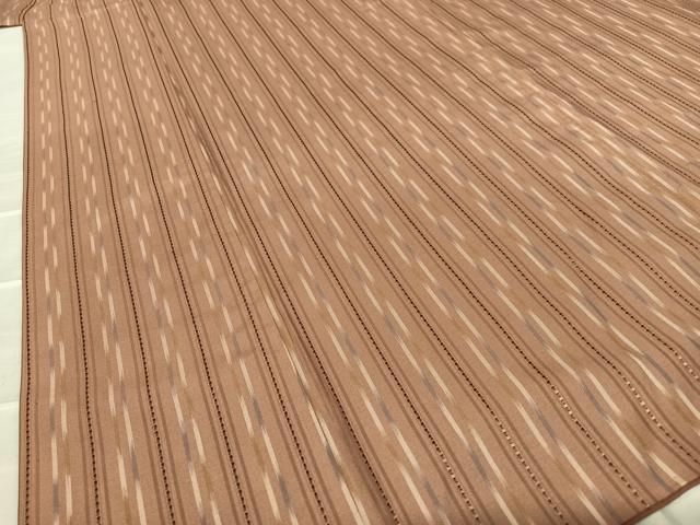 平和屋着物○極上 花織 ロートン織 道屯織 紬 縞 正絹 逸品 AAAU8349zg  