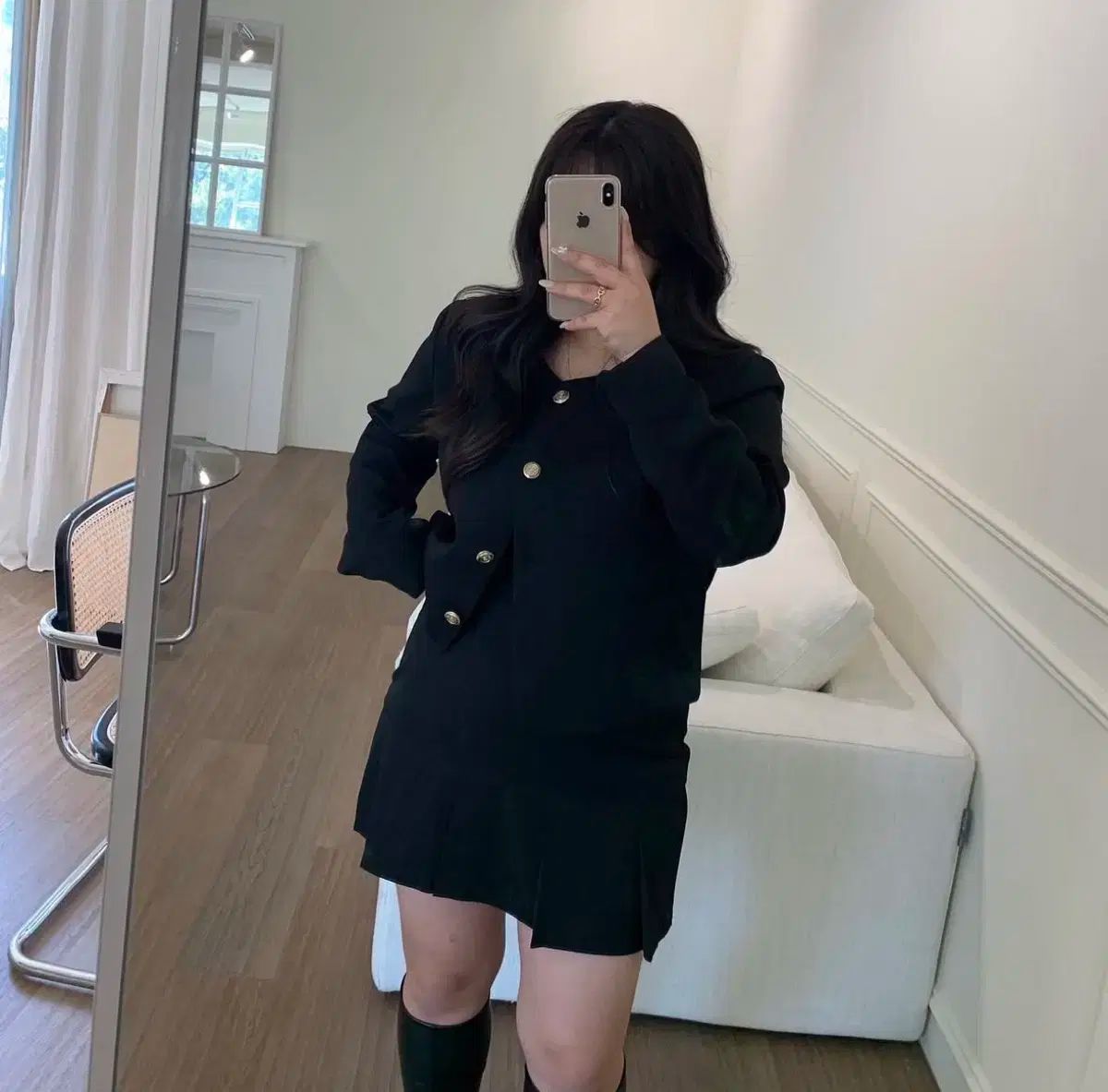 デイジー トゥー エル LOVE ノーカラー ジャケット キュロット セット