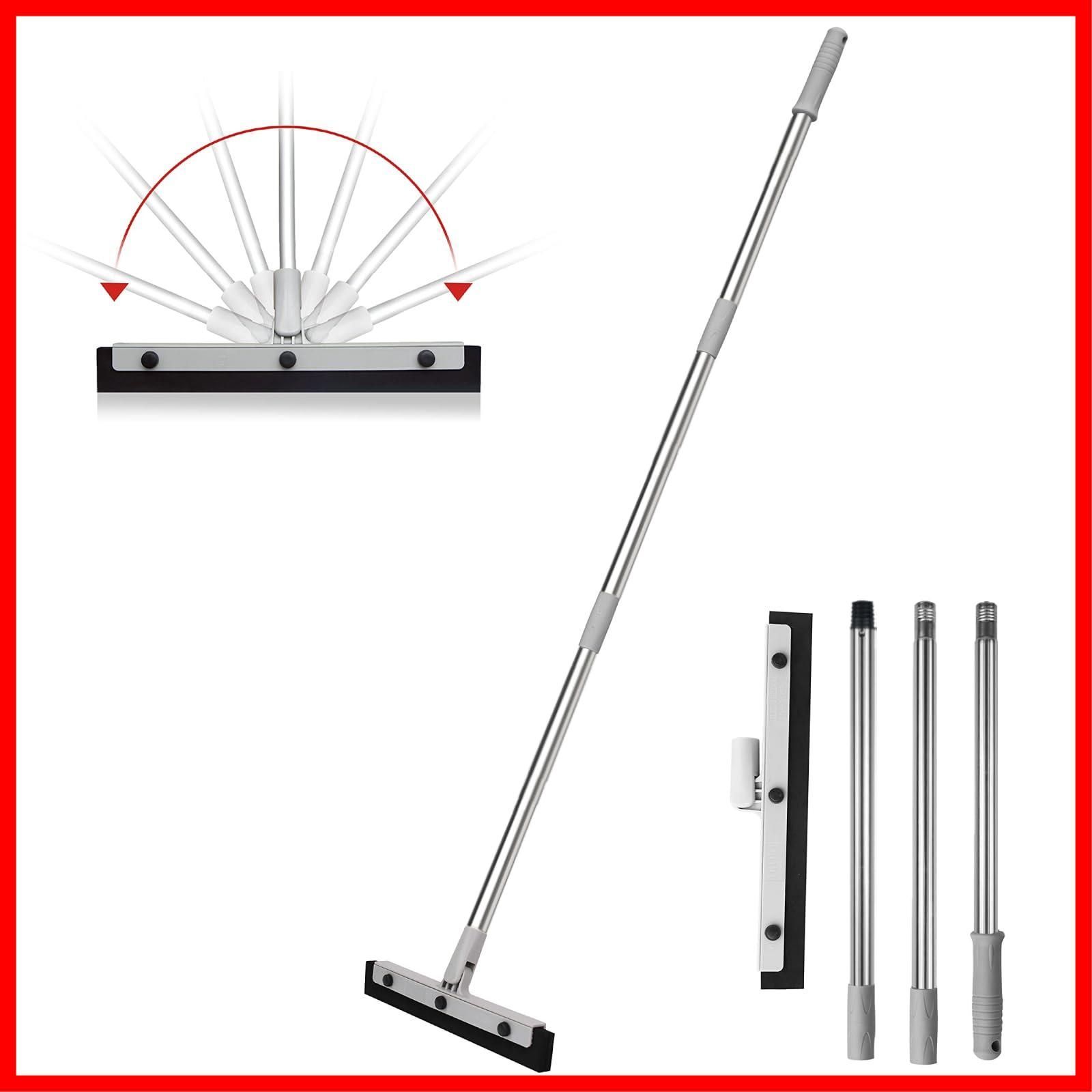 在庫セール 長さ127cm 二重発泡ゴム タイル|板張り|カーペット適用 乾湿両用 フロアワイパー ステンレス製ハンドル 180°回転 水切りワイパー DrDirt