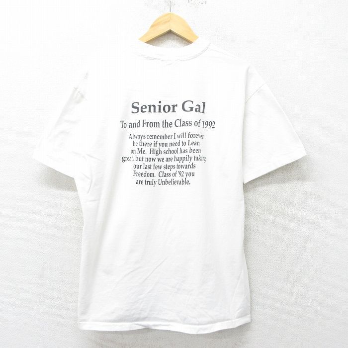 L/古着 ヘインズ 半袖 ビンテージ Tシャツ メンズ 90s Senior コットン クルーネック 白 ホワイト 24jun01 中古