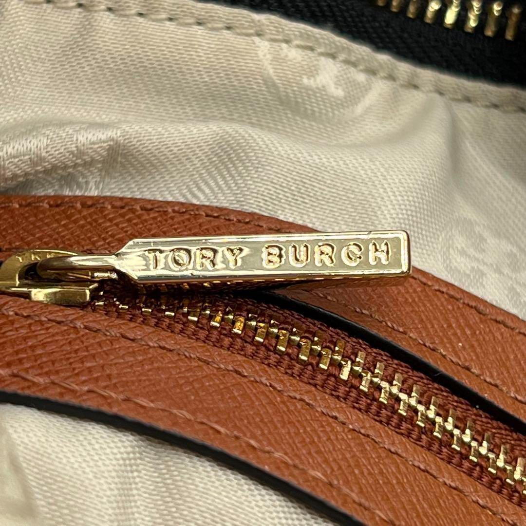 良品】Tory Burch トートバッグ ナイロン レザー バイカラー