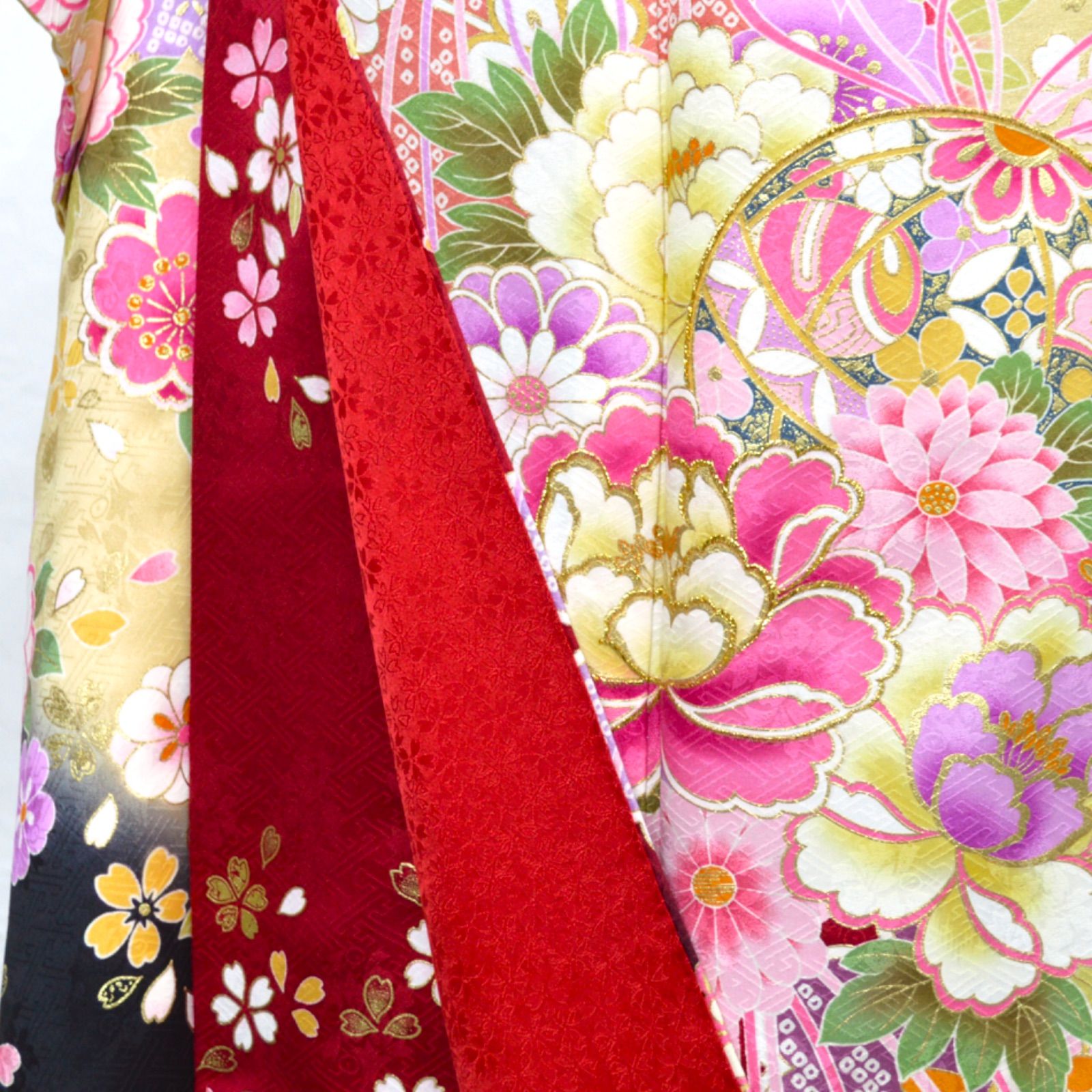Dainty☆used美品☆ 成人式 金彩 豪華振袖フルセット 振袖フルセット S〜Lサイズ 正絹 成人式 金彩 振袖セット 美品