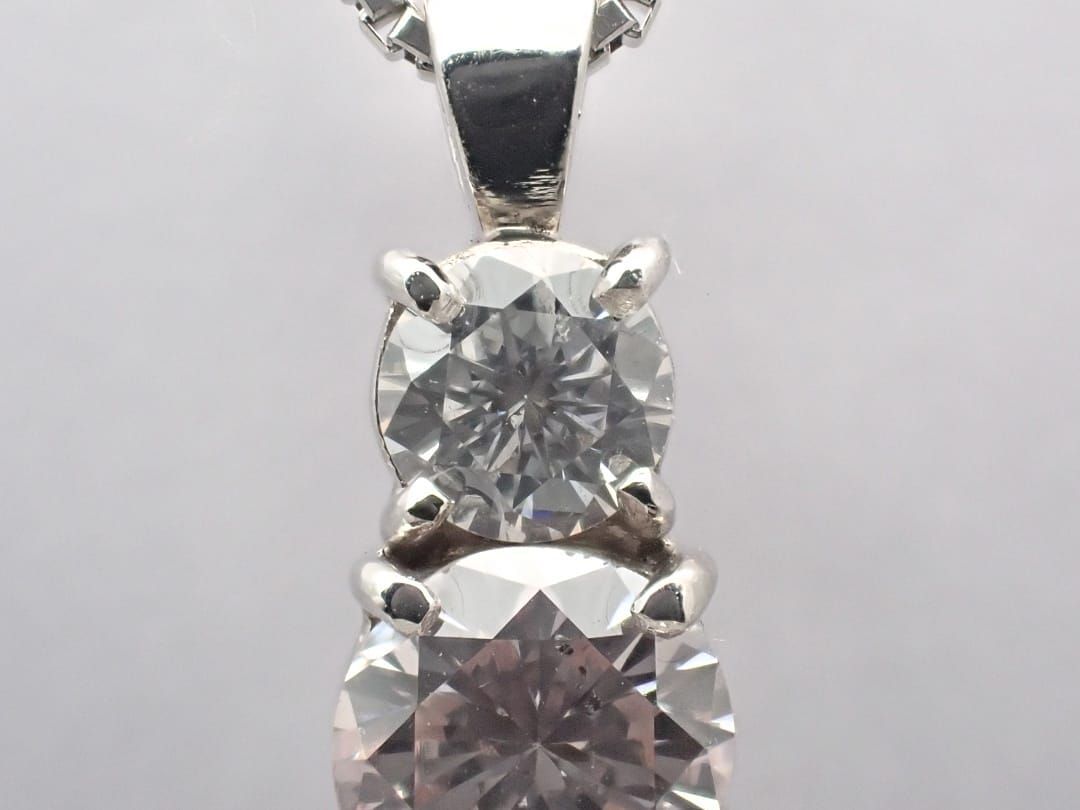 PT850 プラチナ ピンクダイヤ ペンダント ベネチアチェーンネックレス  