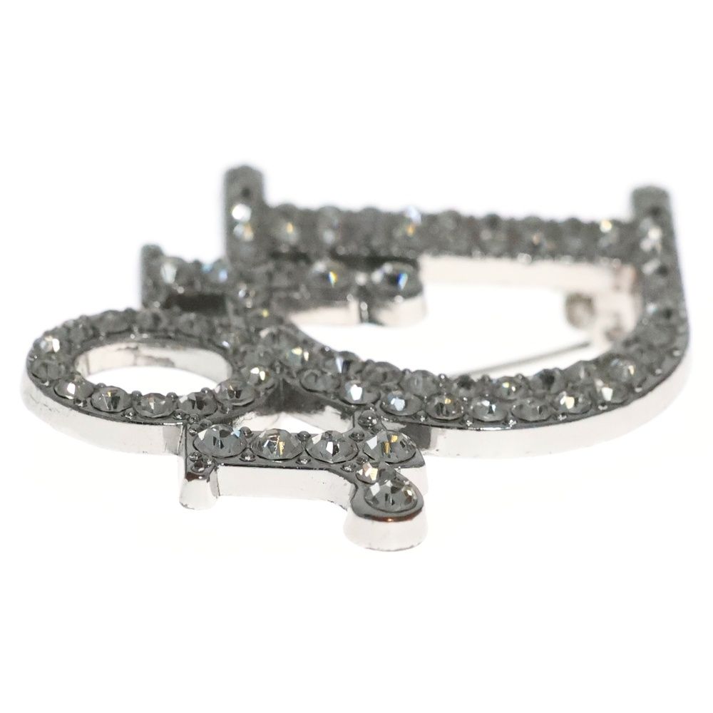 DIOR (ディオール) ラインストーン付き ロゴデザイン ブローチ