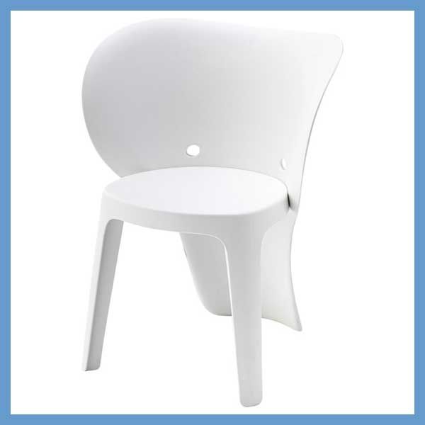 ポリプロピレン製アニマルミニチェア（ゾウ）No.11（W47×D41×H57×SH32cm）／ホワイト