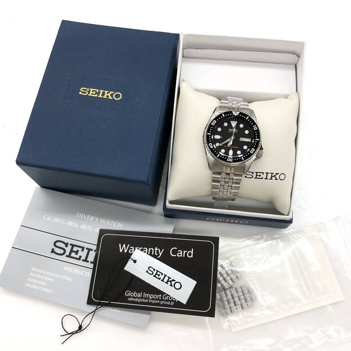 未使用 SEIKO セイコー 腕時計 機械式 自動巻き ブラック SKX013K2 ...