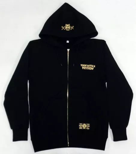 アウターウェア(男性アイドル)　[単品] MAN WITH A MISSION 福袋スペシャルロゴパーカー ブラック Sサイズ 「2018年福袋 “DOG×WOLF” Standard Set」 同梱品 中古】アウターウェア(男性アイドル) [単品] MAN WITH A MISSION