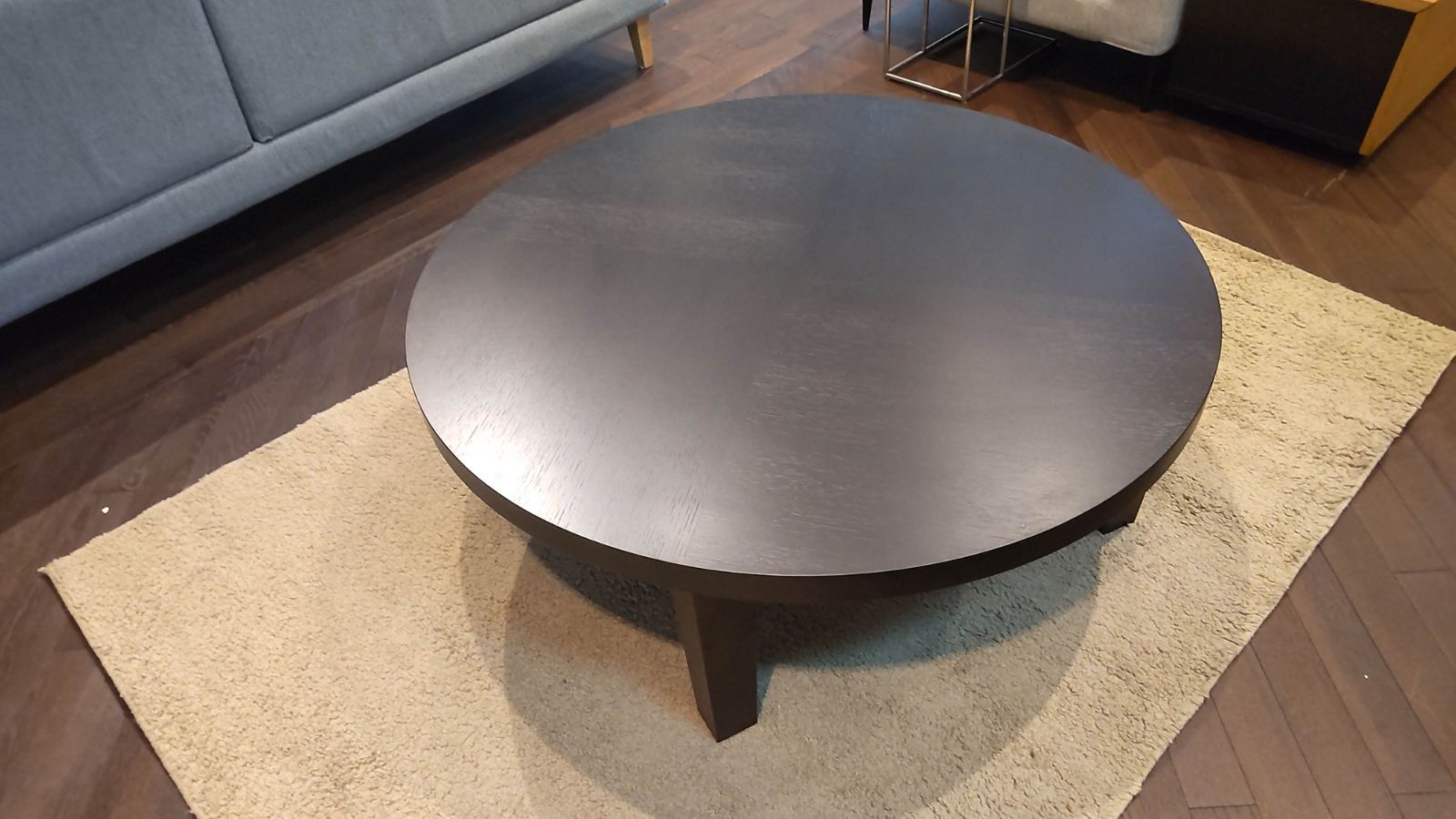 木製円形座卓 ダークブラウン 座卓 折り畳み 丸型 105 円卓 ナチュラル ダークブラウン 折れ脚