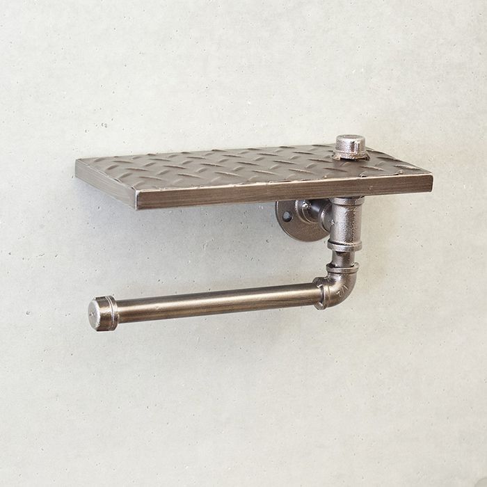 2個セット インダストリアルメタル トイレットペーパーホルダー2 タオルハンガー 水道管モチーフ 男前インテリア 2703