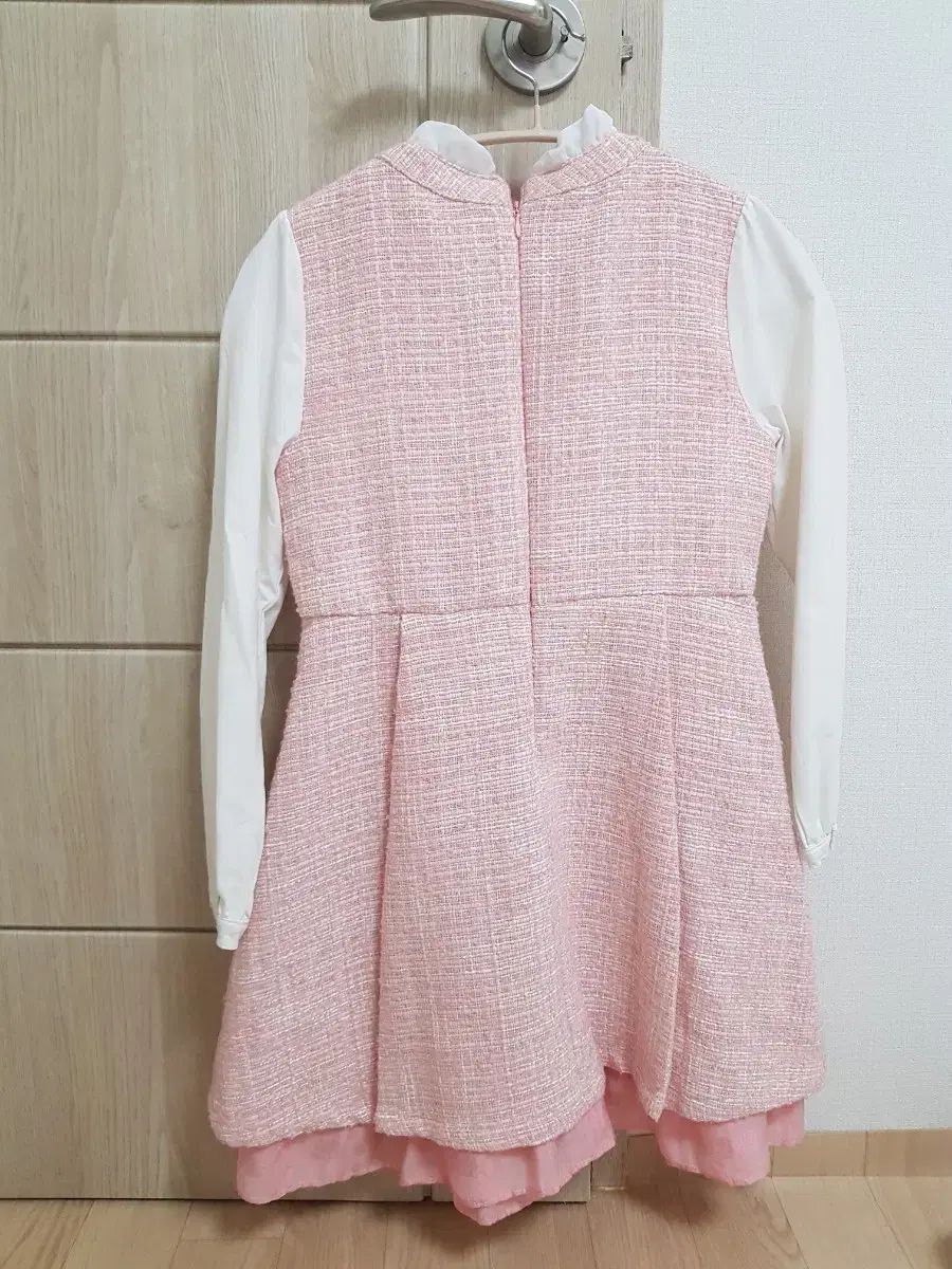 HAZZYS へジス キッズ ピンク ツイード ワンピース 145