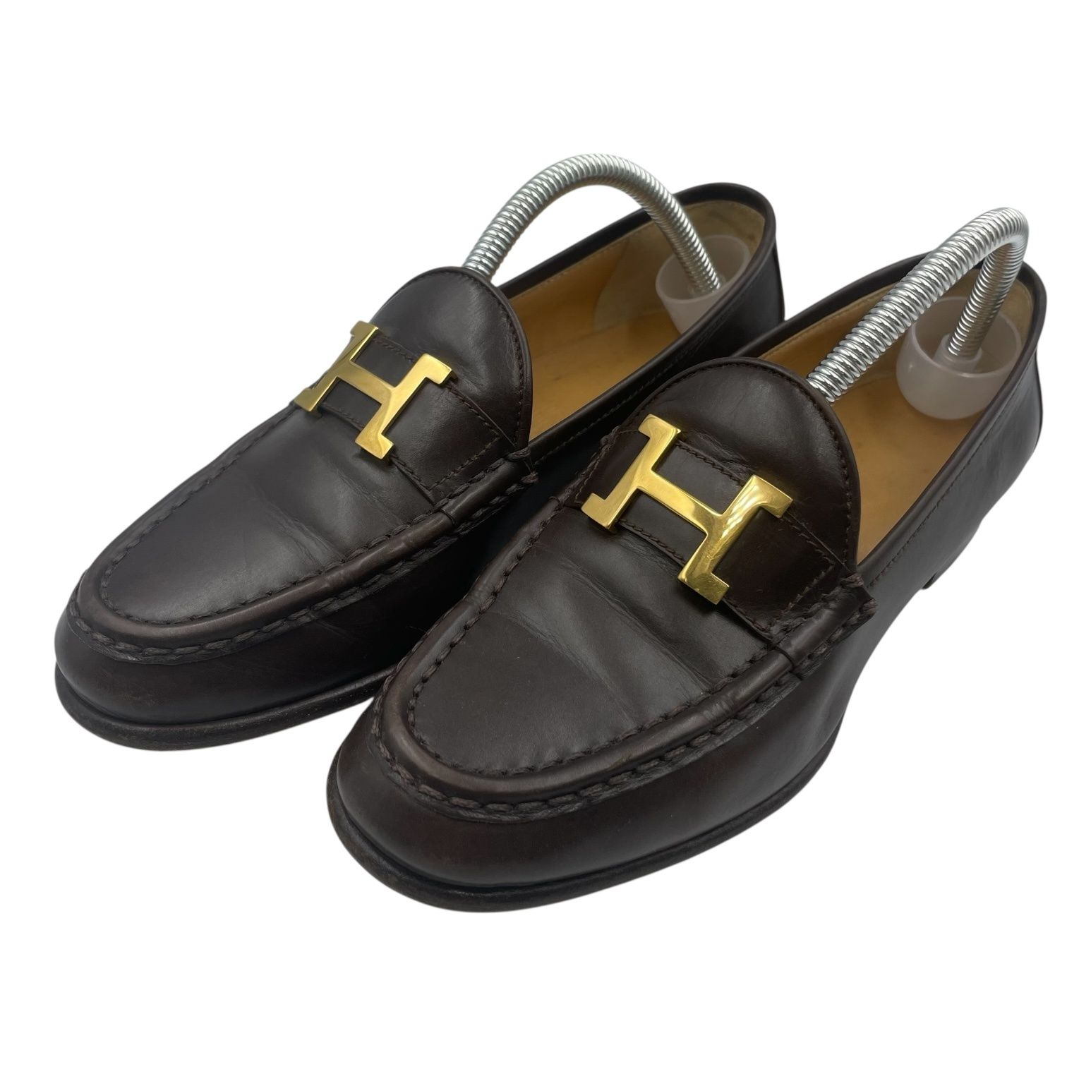 HERMES エルメス　コンスタンス　ローファー　モカシン　革靴　37 エルメス コンスタンス ローファー モカシン 革靴 Hエンブレム 37