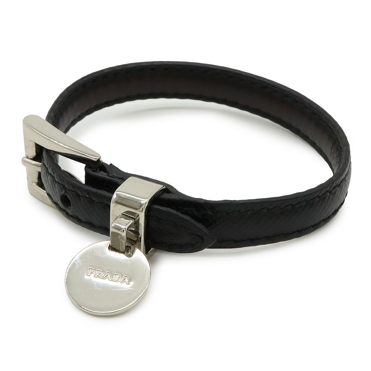 PRADA プラダ ベルトブレスレット サフィアーノ レザー NERO 黒