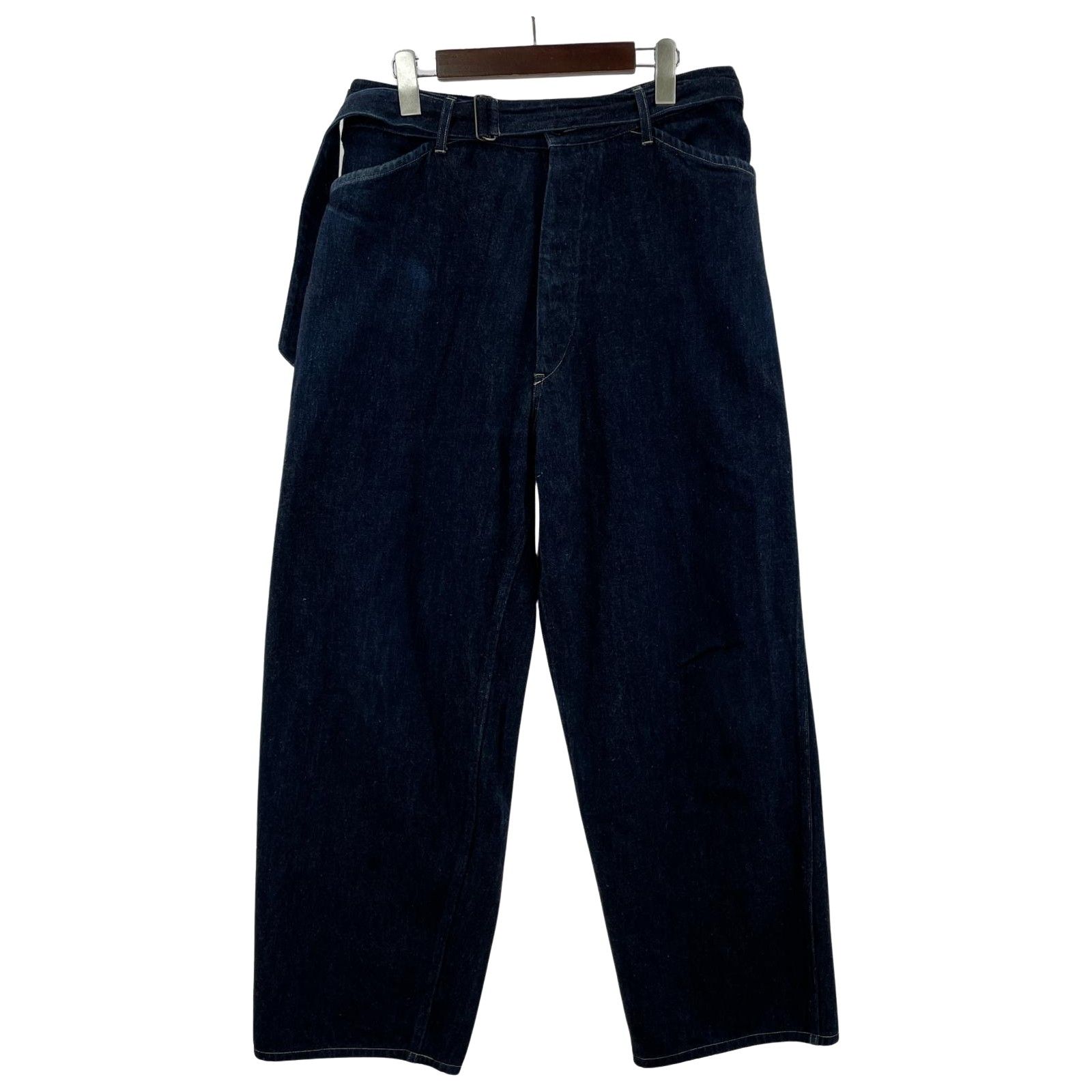 COMOLI ベルテッドデニムインディゴサイズ3