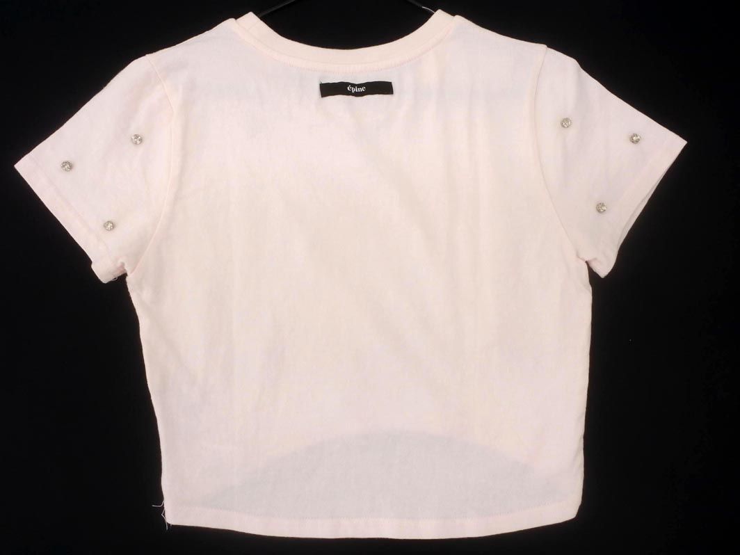epine エピヌ ビジュー ショート丈 Tシャツ ピンク