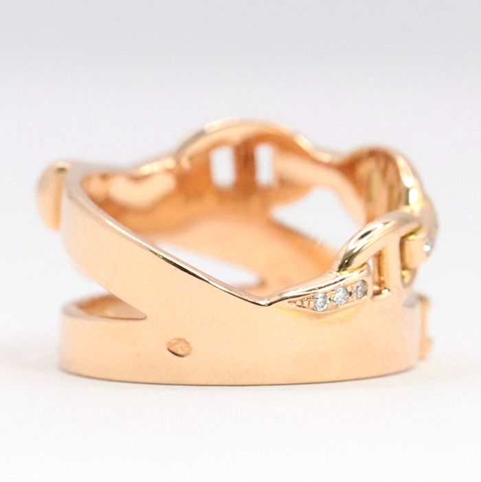 美品　エルメスHERMESキリムリング　AU750 ピンクゴールド　18号 HERMES 【美品】 エルメス アルシミ ダイヤモンド ピンク