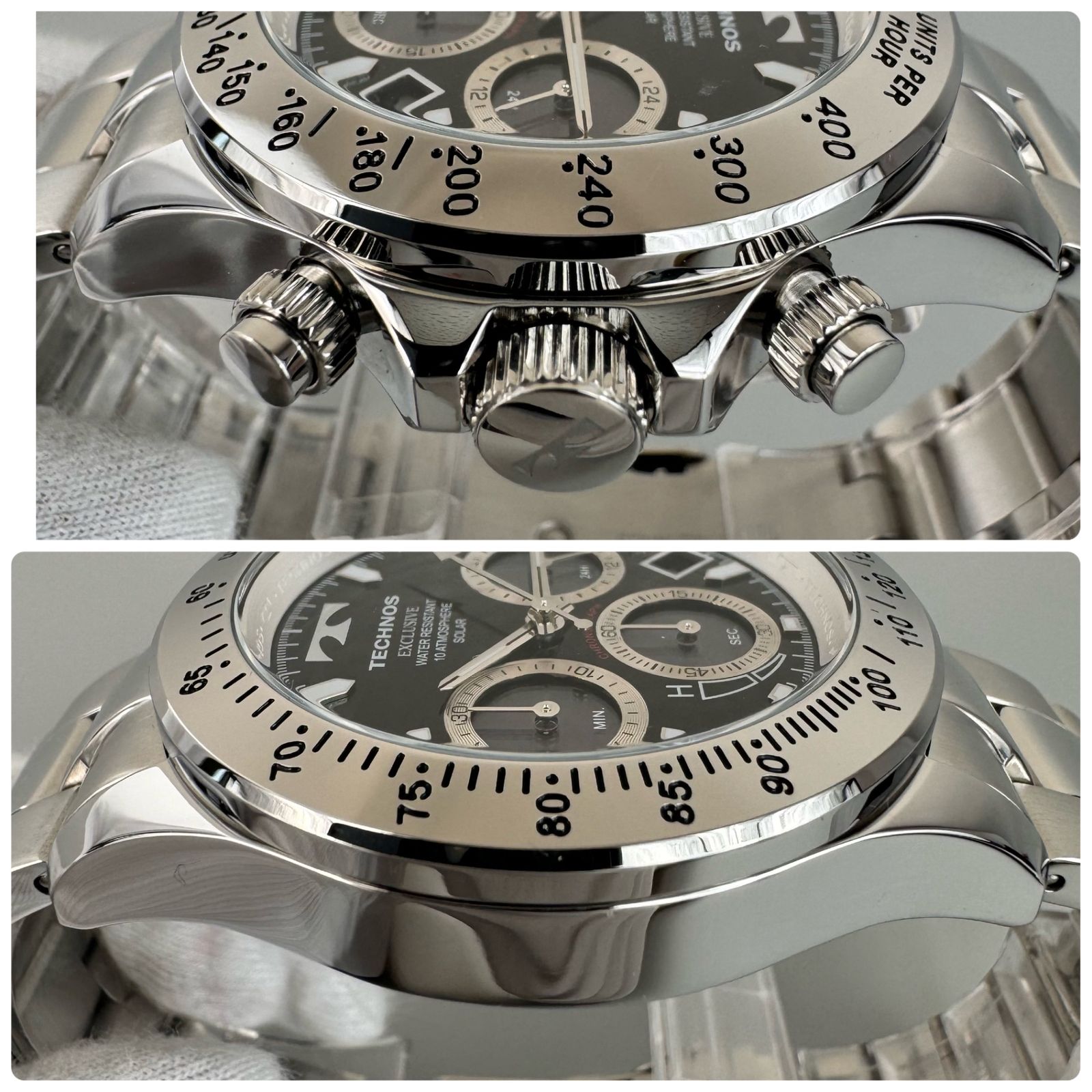 M*n様 TECHNOS クロノグラフ TE4001SB TECHNOS（時計） 【テクノス】 TECHNOS ソーラーウォッチ 太陽