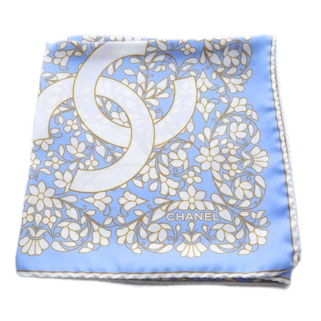 167 CHANEL シャネル 青色 ロゴ入り スカーフ 楽天市場】シャネル CHANEL スカーフ 衣料品 素材タグなし
