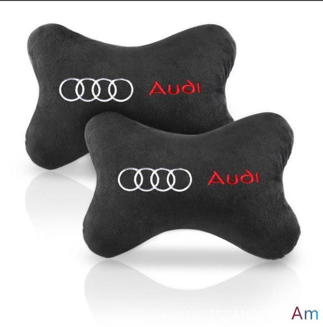 【新作 未使用】アウディ（AUDI）車用 ネックピローネックパッド クッション ヘッドレスト ネックピロー ドライブ 頸椎を保護する 疲労防止 2個セット