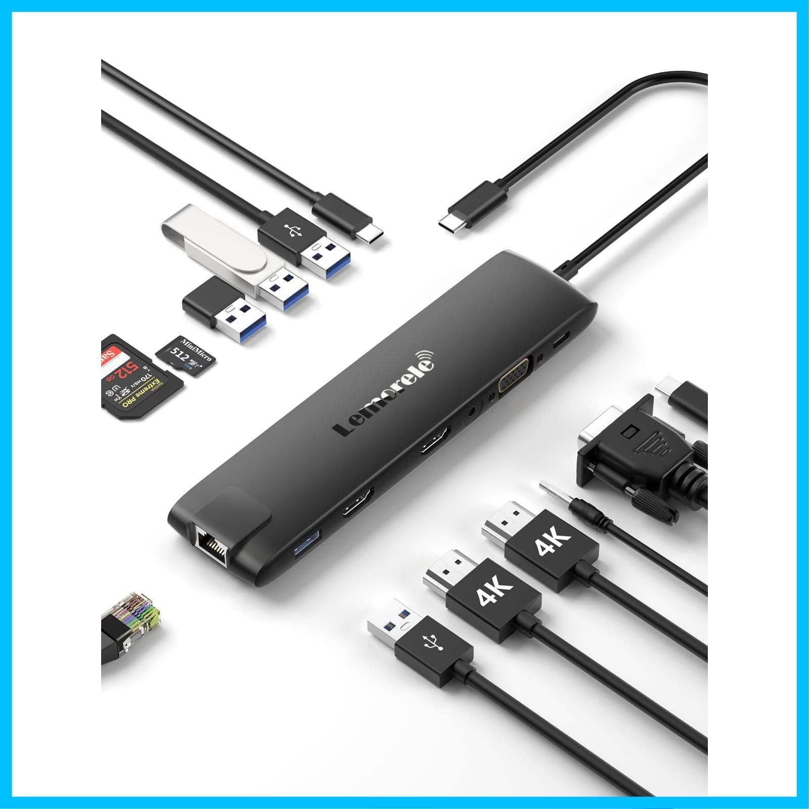 【特価商品】LAN イーサネット PD 100W ポート HDMI HDMI 4K C C USB USB 10G A A 3.1USB 2 2 2.0USB TF/MicroSDカードリーダー 3.0ポート 2*USB Type-Cアダプター 3.5mmサウ