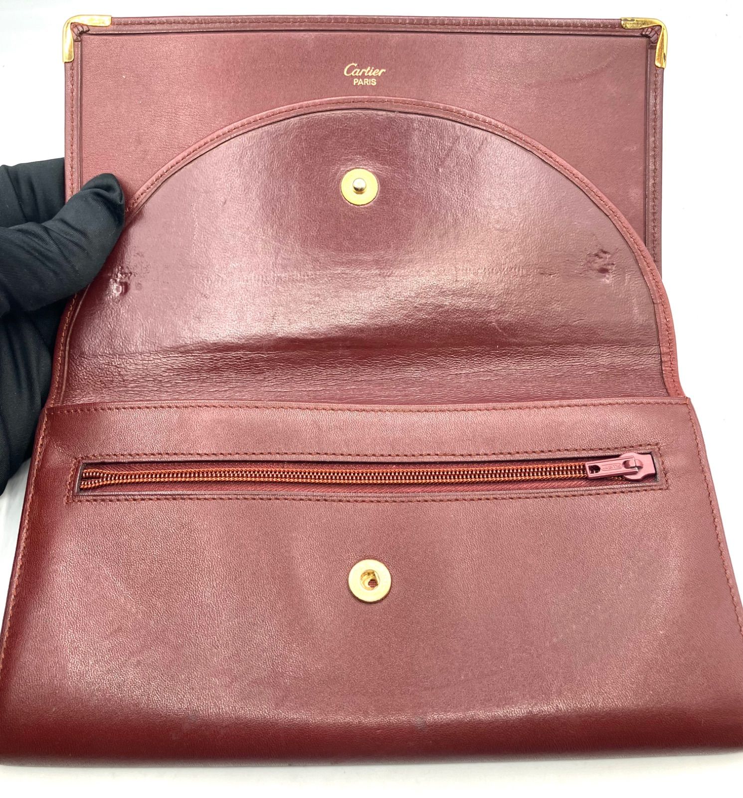 鑑定済み】正規品 カルティエ CARTIER マストライン ガマ口 長