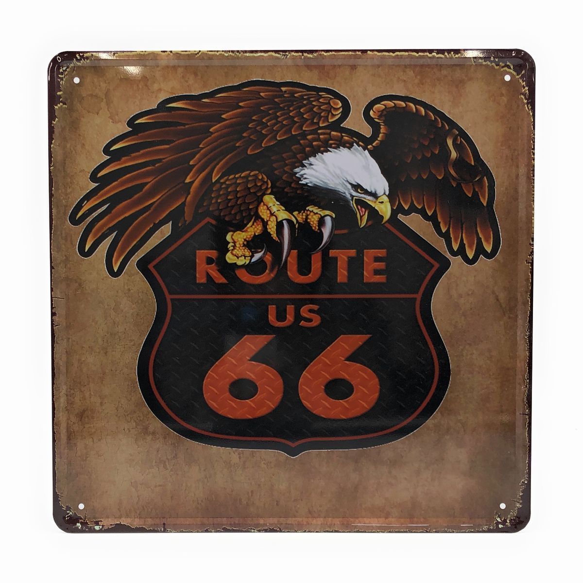 【訳あり】看板 ブリキ ビンテージ風 ROUTE 66 (A)