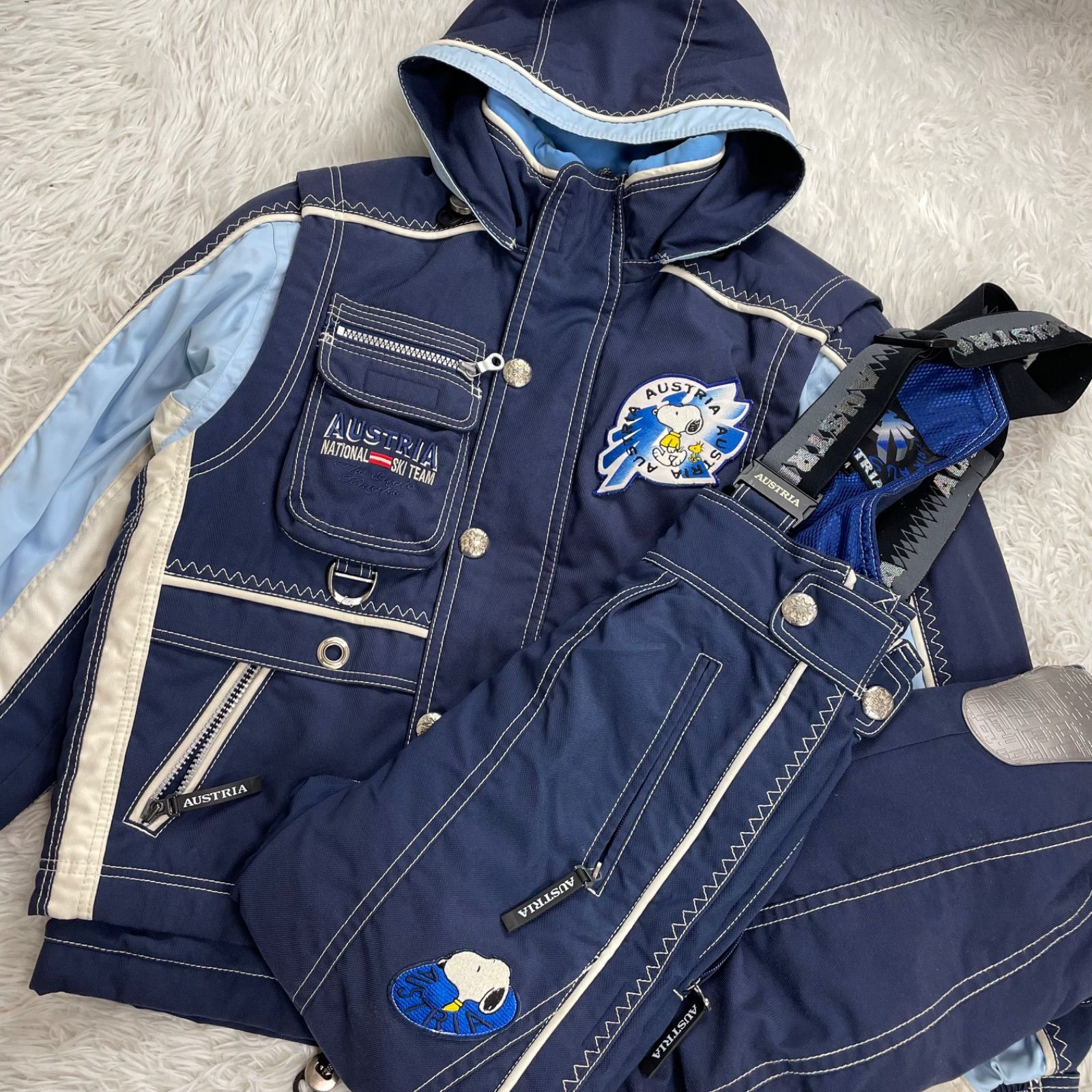 AUSTRIA NATIONAL SKI TEAM スキーウェア シンサレートM スヌーピー セットアップ スノボ スキーウェア