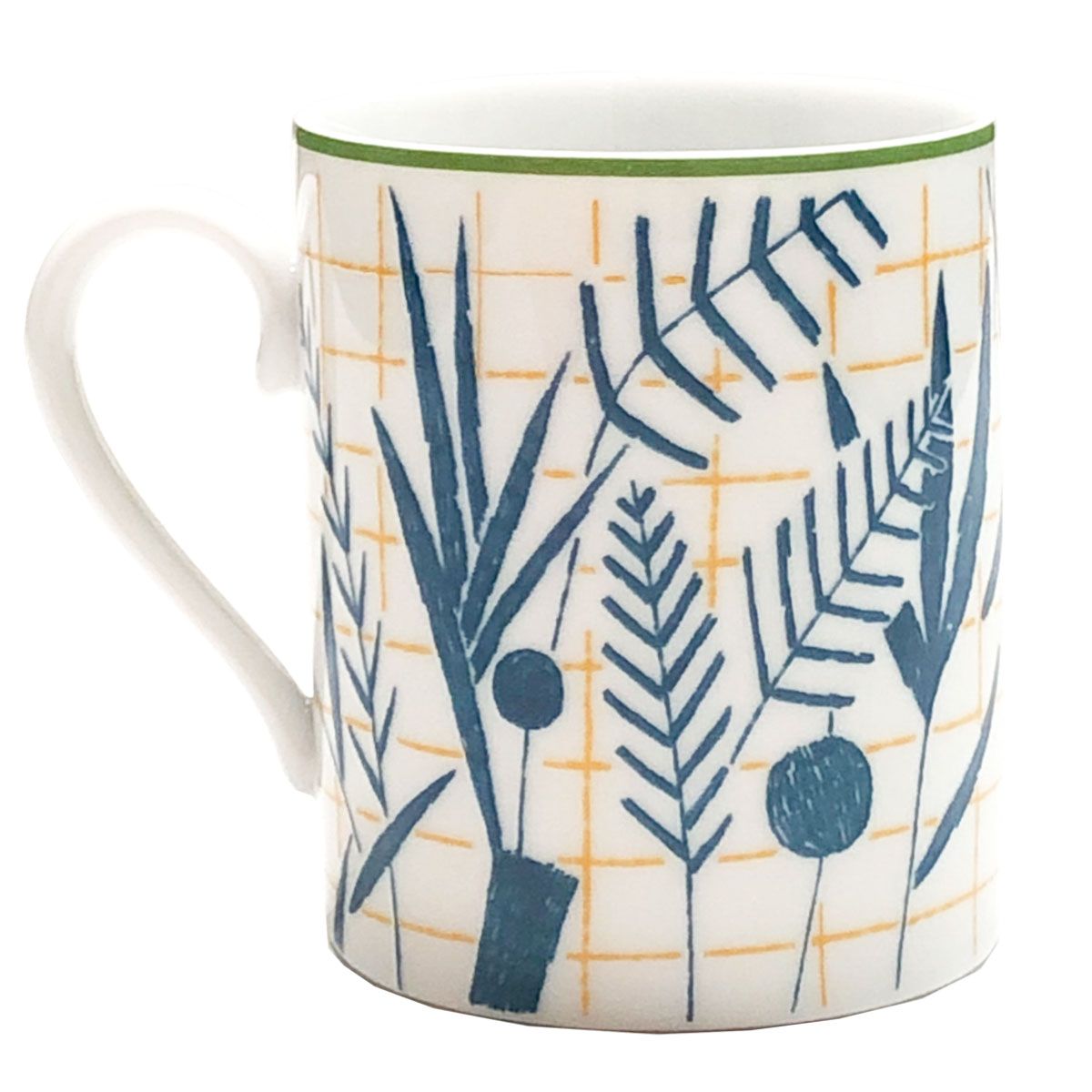 エルメス 食器 マグ HERMES 043031P A WALK IN THE GARDEN ウォーク イン ザ ガーデン マグカップ 単品 ブルー＋イエロー＋グリーン系マルチ