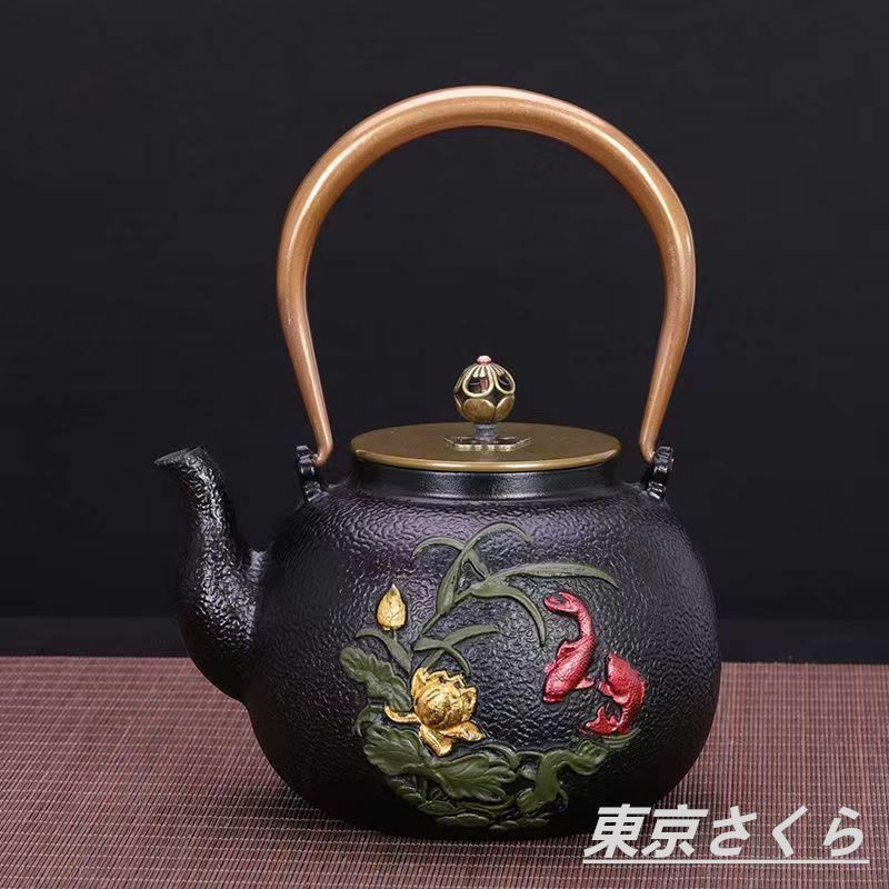 鋳鉄 急須 鉄瓶 南部鉄器 急須 おしゃれ 鉄瓶 やかん IH 直火 ティーポット 1.4L