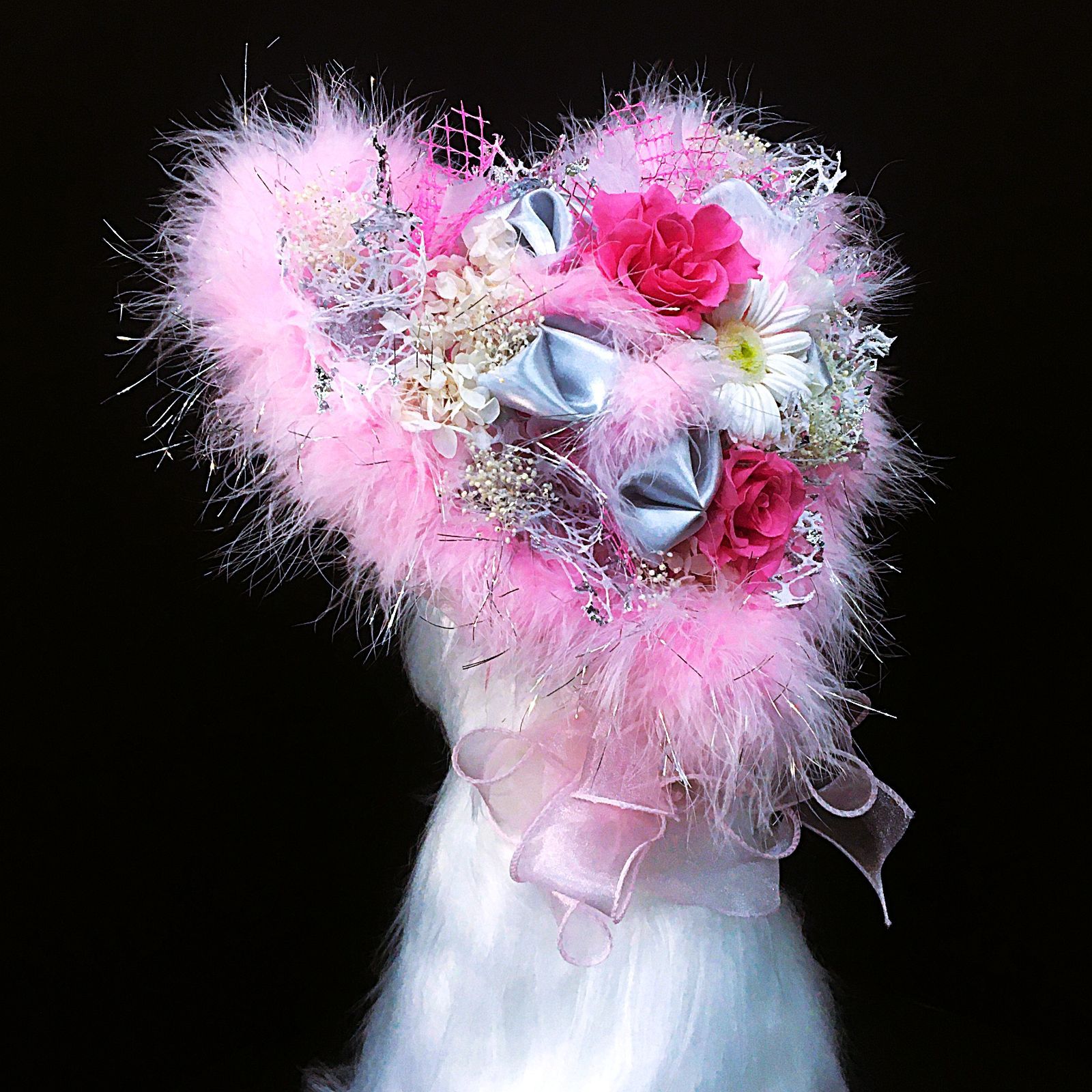 置けるブーケ ～ピンクローズ～ 天使のハート B-040