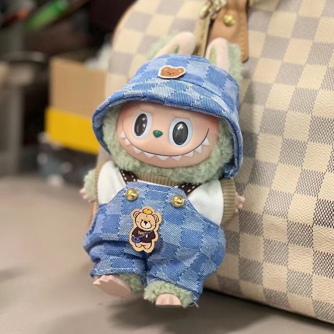 Labubu ラブブ ぬい服 着ぐるみ セットアップ 青色 3点 - メルカリ