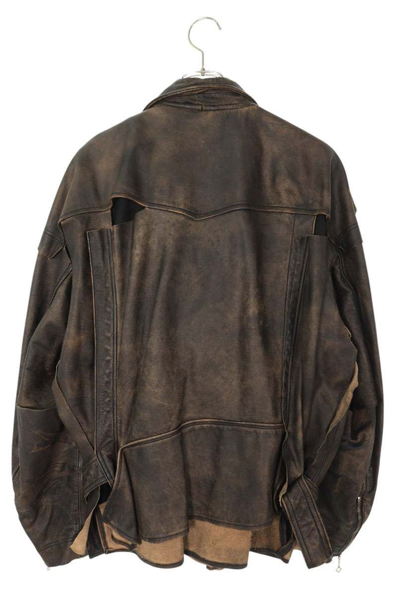 ミハラヤスヒロ 22SS A08BL011 カッティングダメージ加工レザー