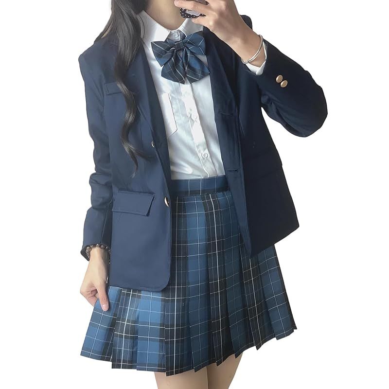 QOOLY? JK制服 コスプレ 学生 スクール ジャケット ファッション レディース JK cos コス 紺色 S 1
