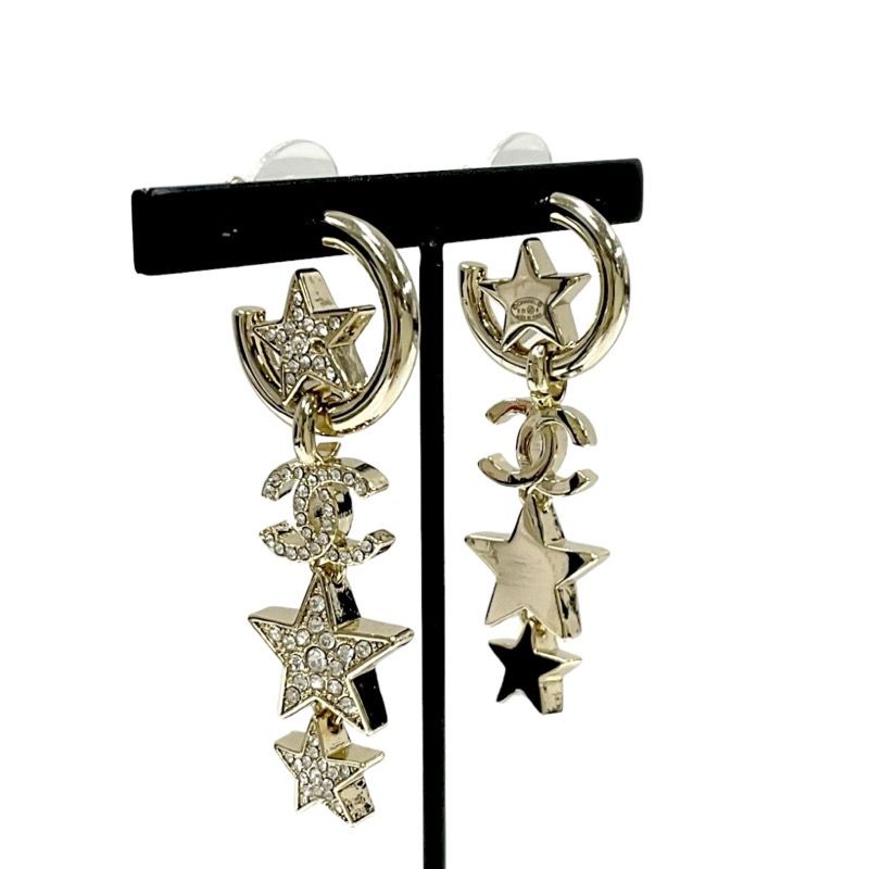 CHANEL シャネル ゴールド 星 ピアス イヤリング パール CC
