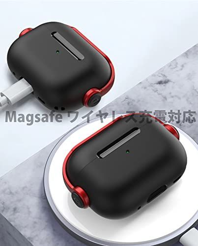 送料無料】 Airpods Pro2_黒+赤 LAYJOY AirPods Pro2 ケース AirPods