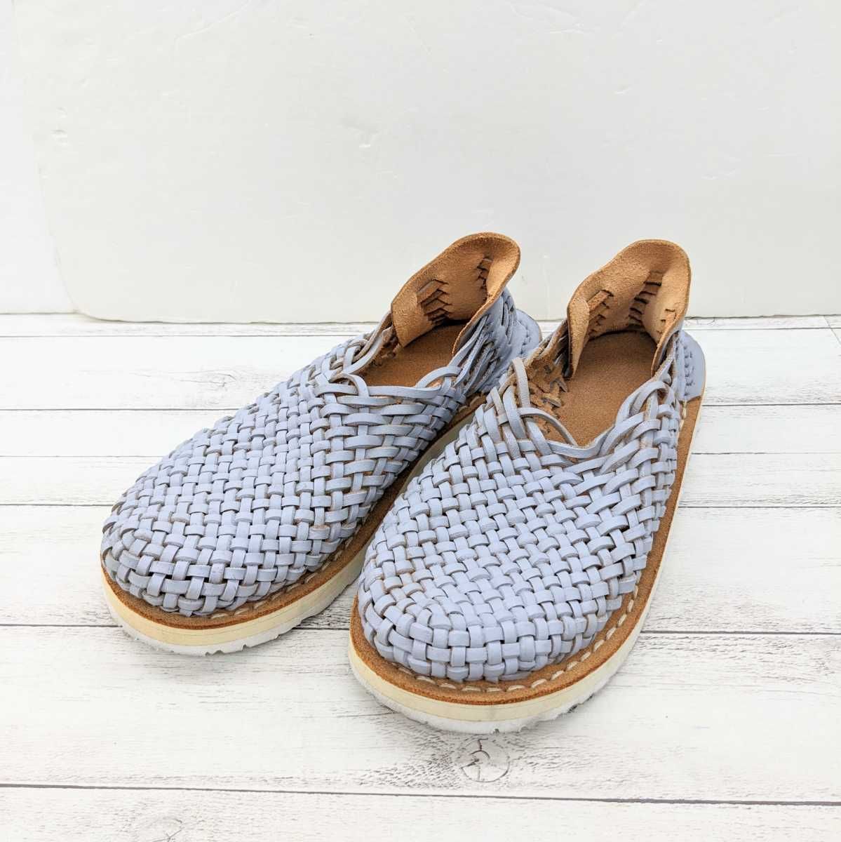LA BAUME ラボーム レザー メッシュ サンダル シューズ スリッポン サイズ42 26.5cm グレー系