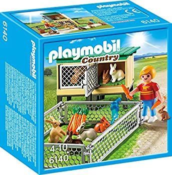 【】【非常に良い】Playmobil Country Rabbit Pen with Hutch