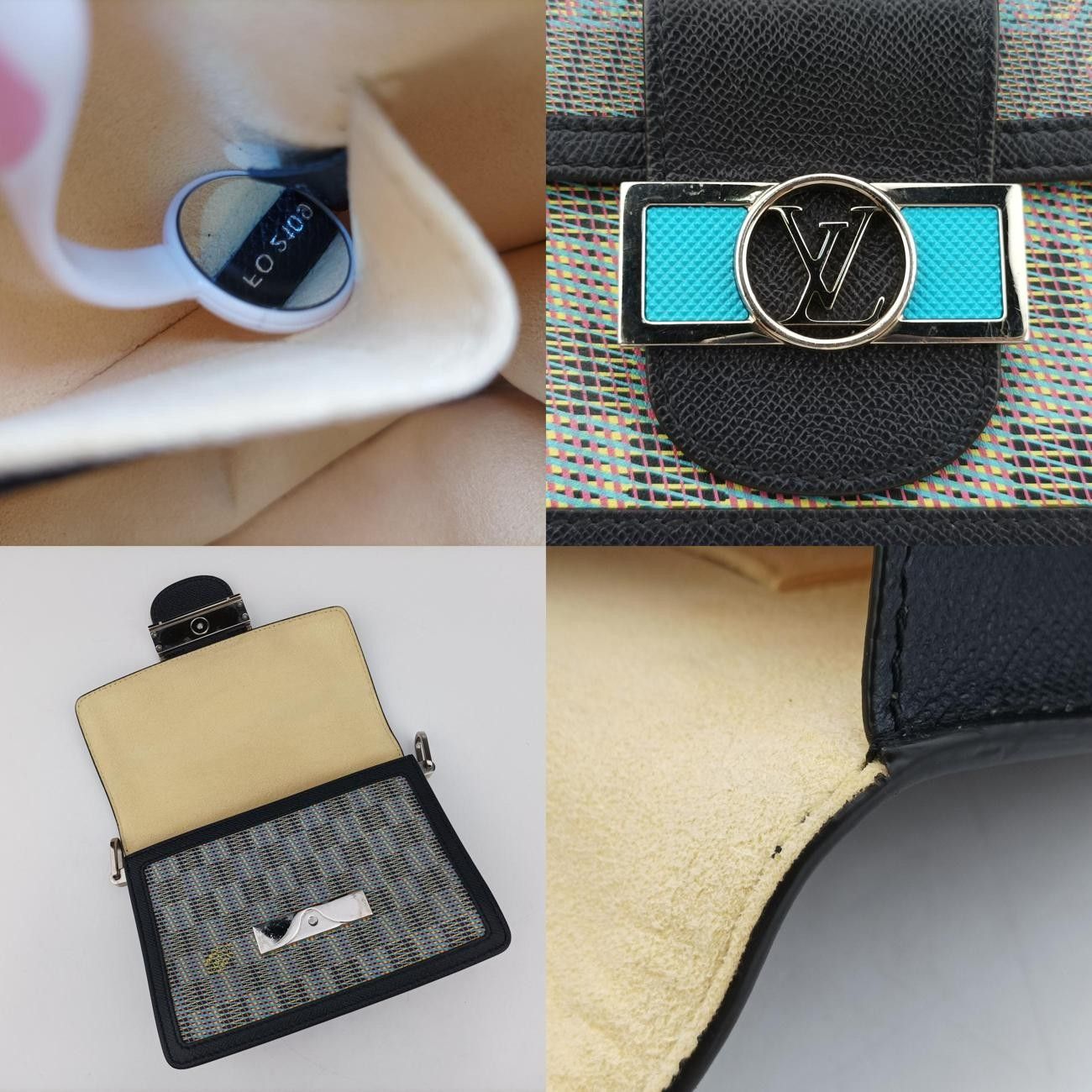 VuittonドーフィーヌMINIネイビー×マルチ レザーM55454FO2109