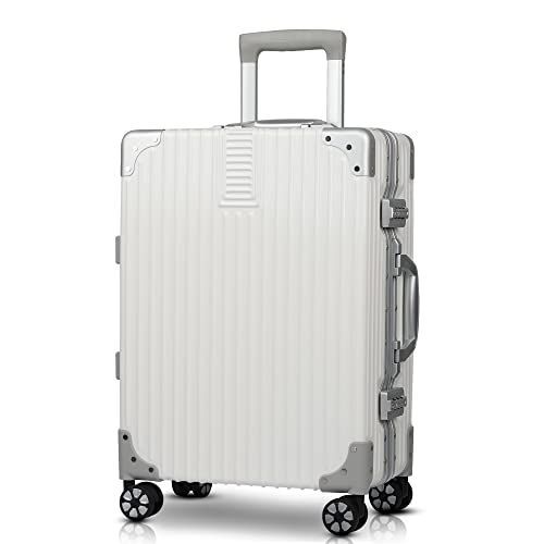 ホワイト_Small [タビトラ] スーツケース 小型 人気 キャリーバッグ