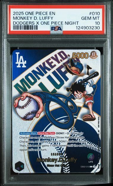 ドジャース　緑紫ルフィ　ワンピースカード プロモ　EB02-010 開封済 ワンピースカード】緑紫ルフィ L-Pの買取・相場価格と値段推移