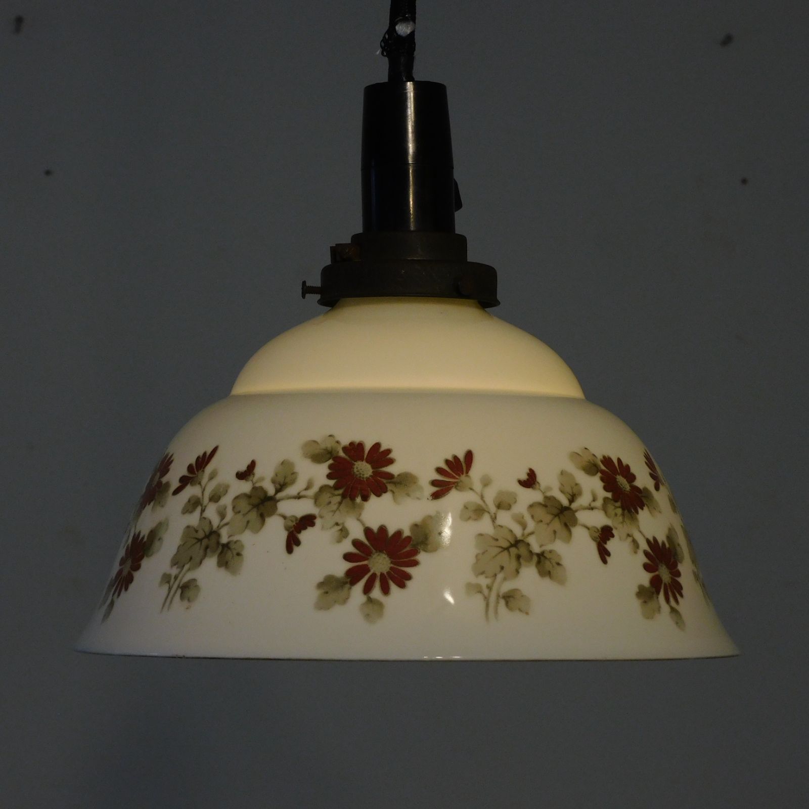 日陶 ノリタケ アールデコ 花の図 電笠 HK-a-05622 アンティーク 電傘 ランプシェード ランプセード ノリタケ 照明