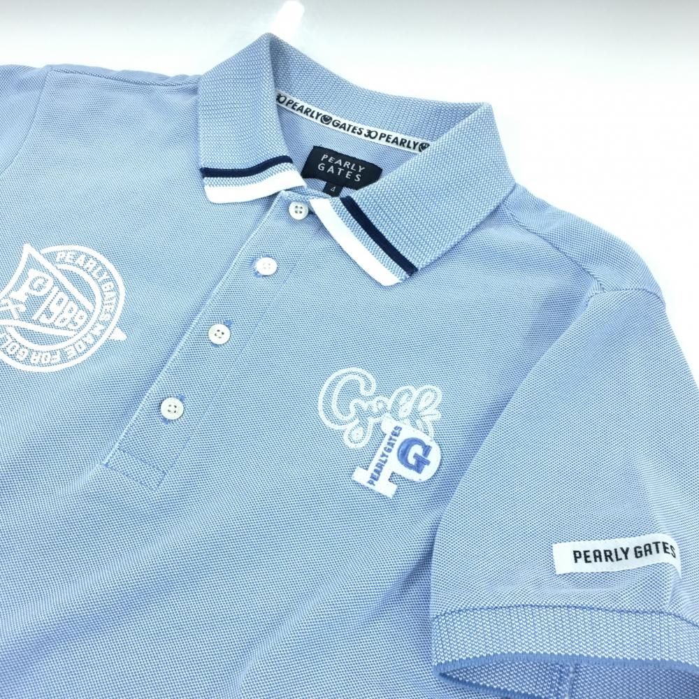 ☆値下げ☆パーリーゲイツ 半袖ポロシャツ ライトブルー 胸