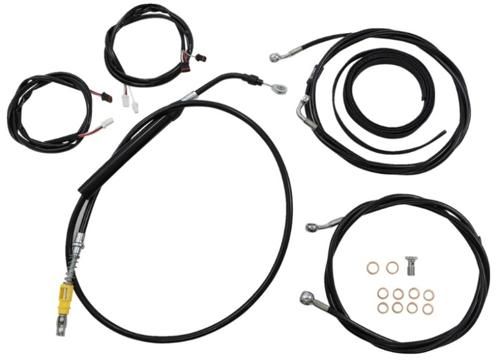 ハンドルバー コンプリートラインキット Full-length ブラック 18～20インチエイプハンガー 2021～25年ツーリングモデル 但し一部モデルを除く