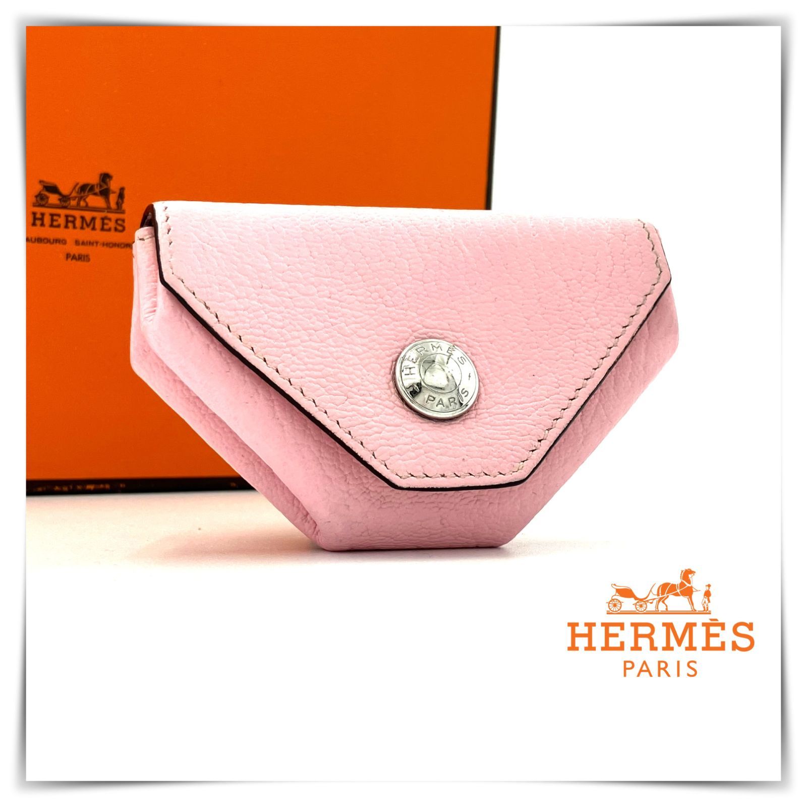 美品 HERMES エルメス ルヴァンキャトル A刻印 シルバー金具 コイン ...