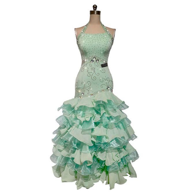 Mサイズ フロート付 社交ダンス衣装 ドレス モダンダンス