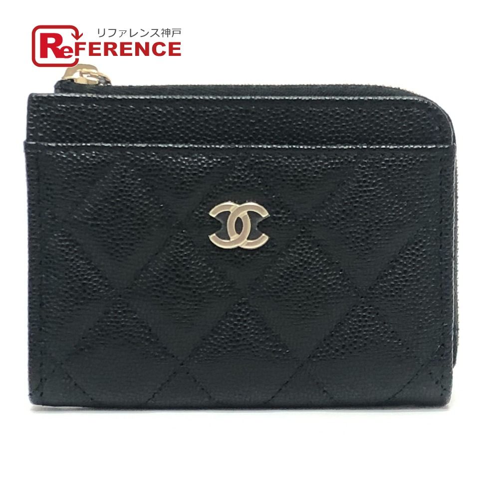 CHANEL シャネル カードケース ココマーク フラグメントケース キャビアスキン ブラック