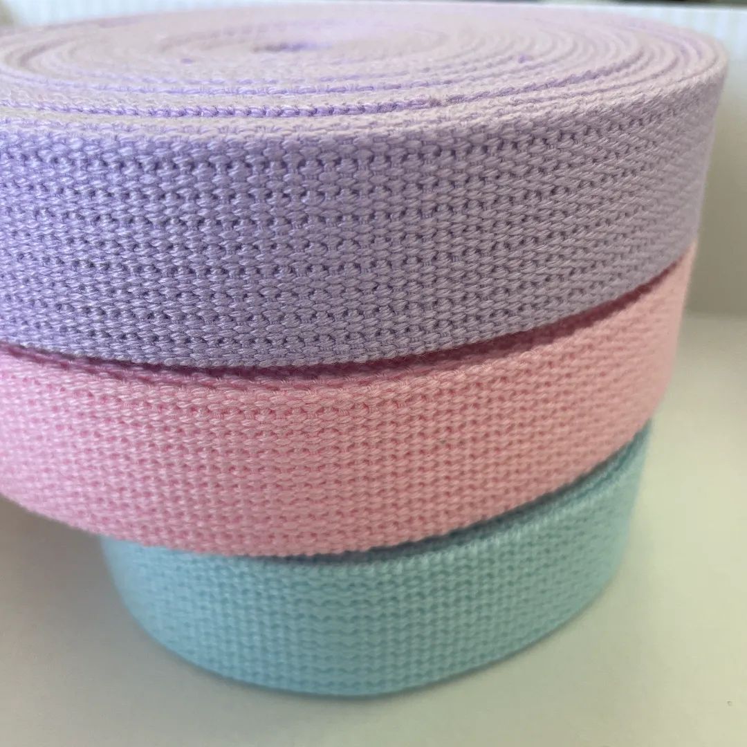 ハンドメイド材料ストラップ25ミリテープ パステル3色